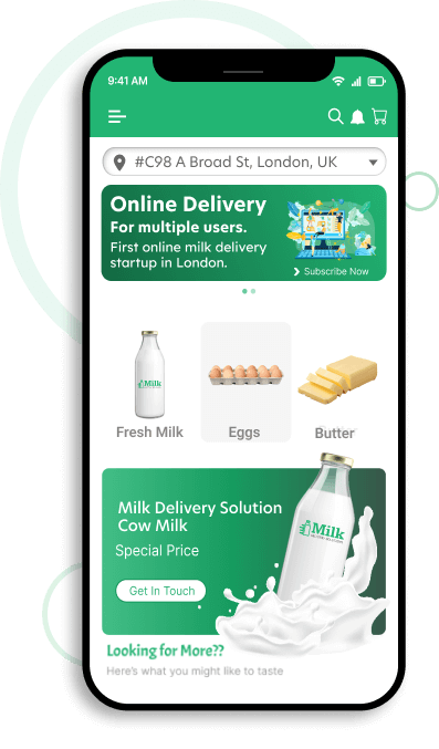 Milk Delivery App Screen