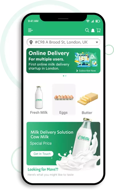 Milk Delivery App Screen